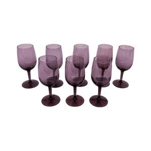Vintage Amethyst Wine Glass, Set of 8